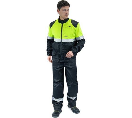 Изображение товара Костюм с брюками ФОРМГОСТ черный + желтый, флуоресцентный (СМ), 44-46 (182-188) 4620241947139