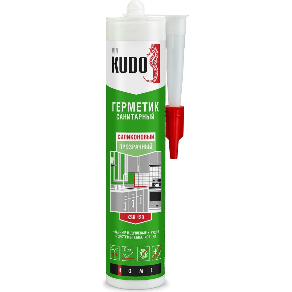 Санитарный силиконовый герметик KUDO герметик акриловый санитарный vgt 15610 250 г прозрачный