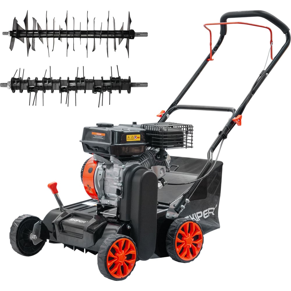 Изображение товара Аэратор-скарификатор SKIPER AS400 шир 40 см, 8 лс, 8 уров.обработки, ручн.привод, травосб.45 см 00-00026513