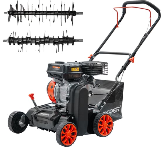 Изображение товара Аэратор-скарификатор SKIPER AS400 шир 40 см, 8 лс, 8 уров.обработки, ручн.привод, травосб.45 см 00-00026513