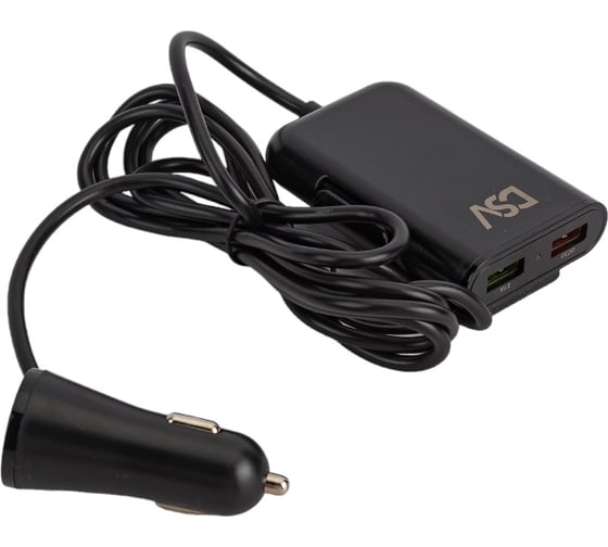 Изображение товара Автомобильное зарядное устройство для телефона и гаджетов DSV 4 USB с проводом R77009