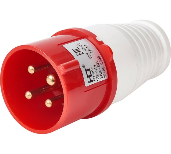 Изображение товара Вилка HLT 014 3Р+РЕ 16А 230В IP44 (10шт./уп.) 083-03-02