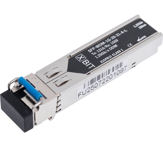 Изображение товара Модуль XBIT SFP 1G WDM LC (11dB) 1310нм 20км S1GW2031-55L