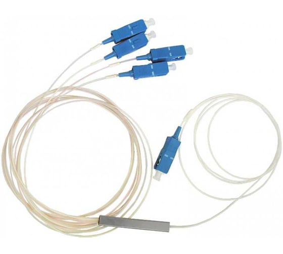 Изображение товара Оптический сплиттер планарный XBIT PLC, SC/UPC, 4 выхода, в гильзе PLC-ST-1x4-SC/U