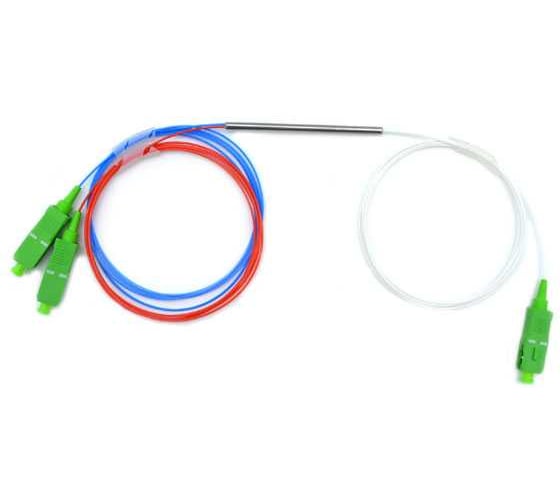 Изображение товара Оптический сплиттер сварной трехоконный XBIT FBT 40/60, SC/APC, 2 выхода, в гильзе FBT-ST-1x2-4060-SA-0.9-3