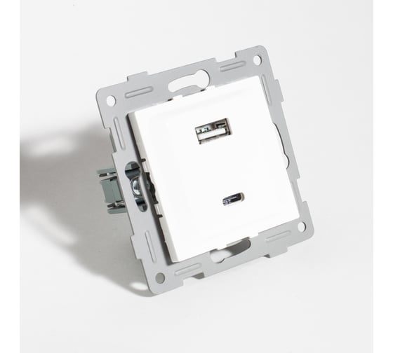 Изображение товара Розетка SPL 2xUSB A/C, 125-250V (белый) 204007