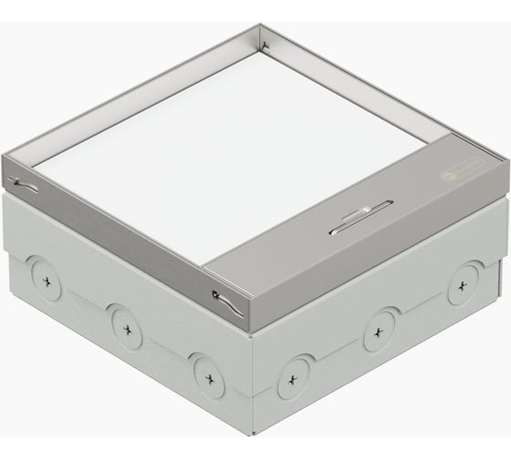 Изображение товара Люк в пол Экопласт LUK/6M на 6 постов (45x45мм) сталь. с коробкой и суппортом, в уровень с полом, глубина крышки 20мм, IP40 70206