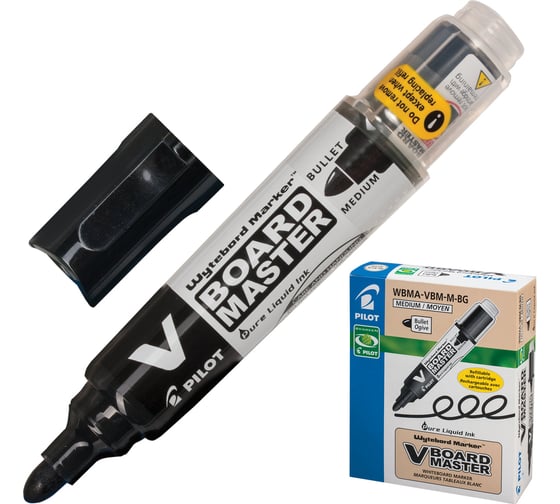 Изображение товара Маркер для доски ОФИСМАГ Pilot V-BOARD Master, Черный, круглый наконечник, 4 мм, Wbma-vbm-m 150832