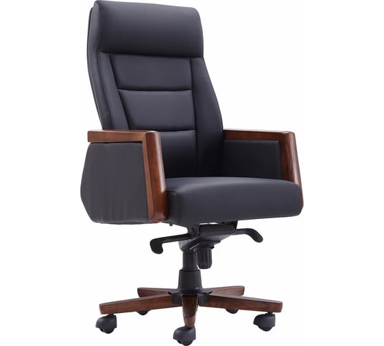 Изображение товара Кресло ОФИСМАГ HAWASAN Overlord EX-770, мультиблок, дерево, натуральная кожа, черное 532934
