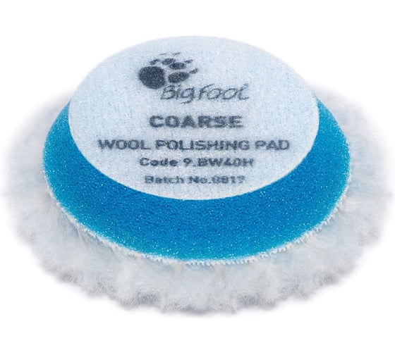 Изображение товара Жесткий полировальный диск из натуральной овчины Rupes 30/45 мм, липучка (Velcro), голубой 9.BW40H