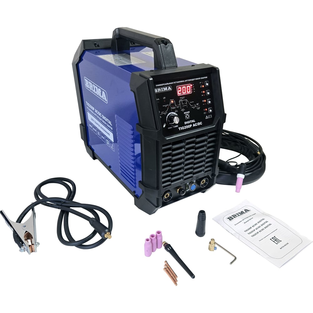 Изображение товара Инверторная сварочная установка BRIMA TIG 200P AC DC DIGITAL профессиональная