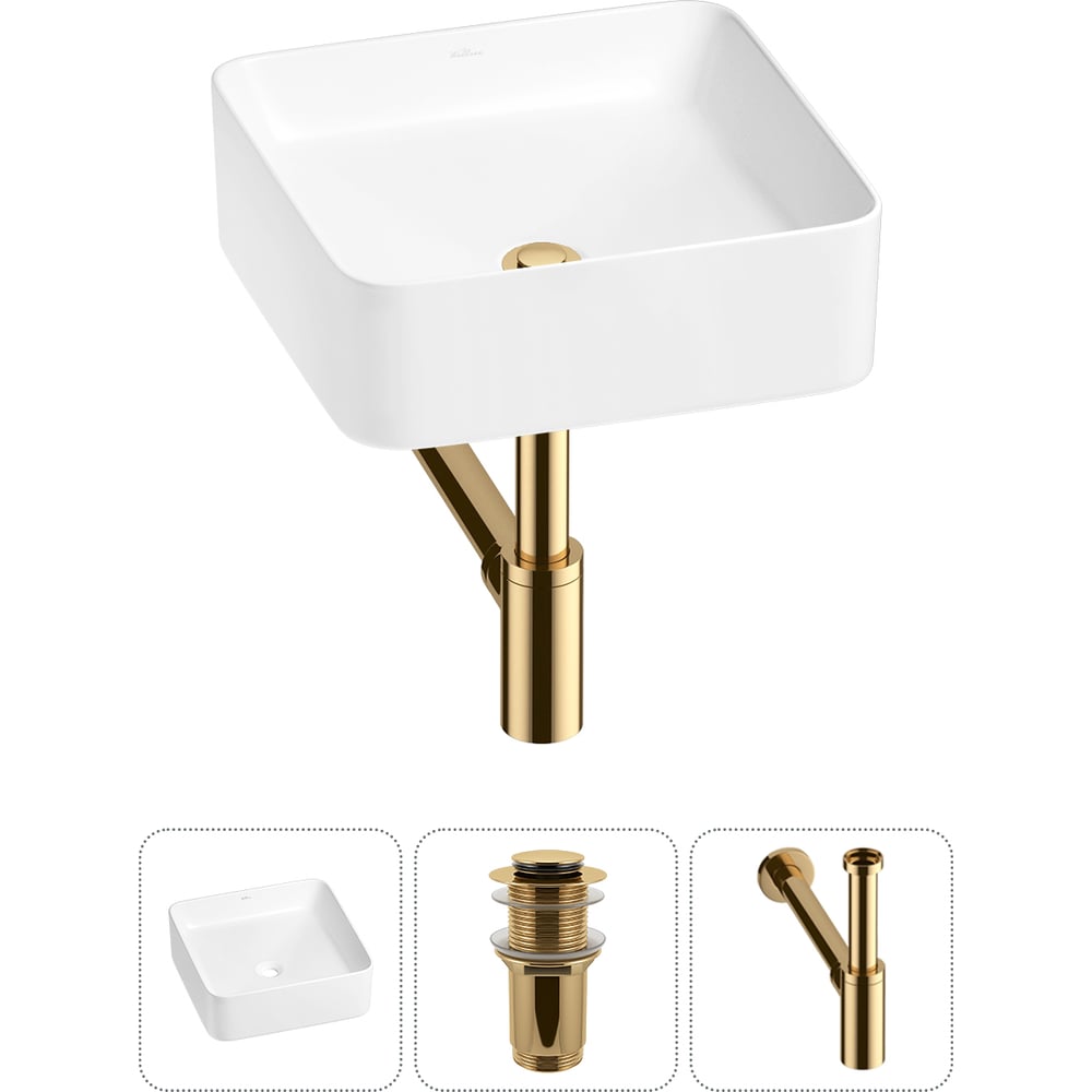 Изображение товара Набор 3 в 1 Wellsee Mint накладная раковина 37x37 см