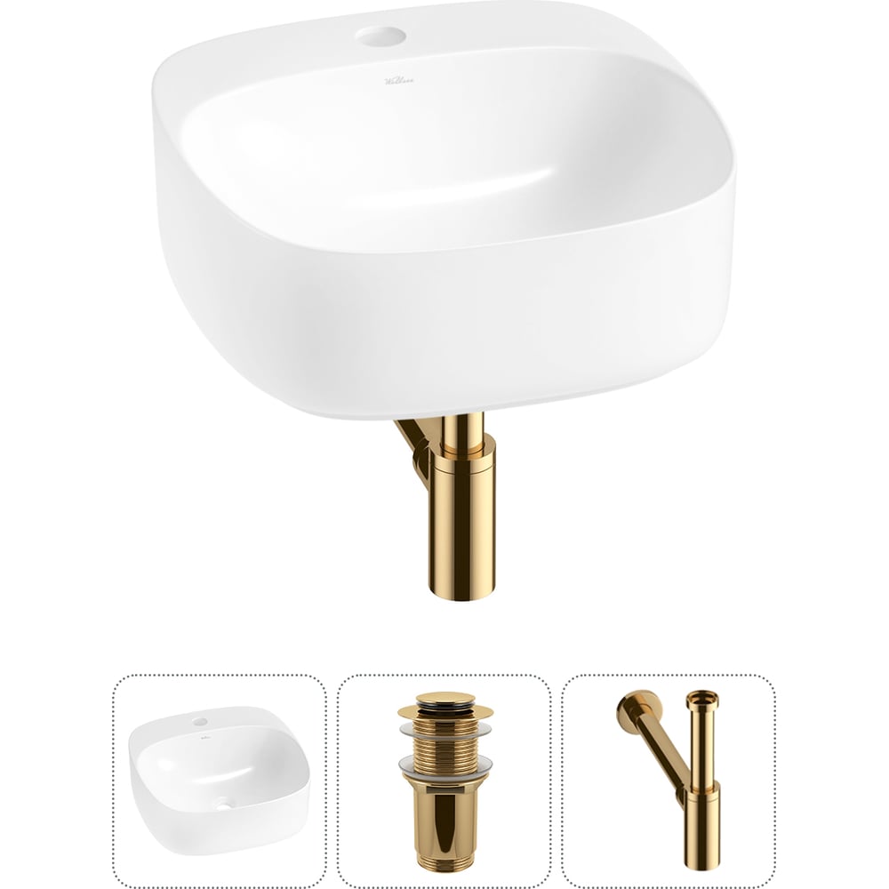 Изображение товара Набор 3 в 1 Wellsee Ideal накладная раковина 42x42 см