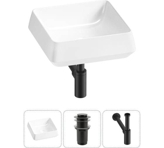 Изображение товара Комплект 3 в 1 Lavinia Boho Bathroom Sink накладная раковина 38x38 см, состоит из 3331110 20215417R
