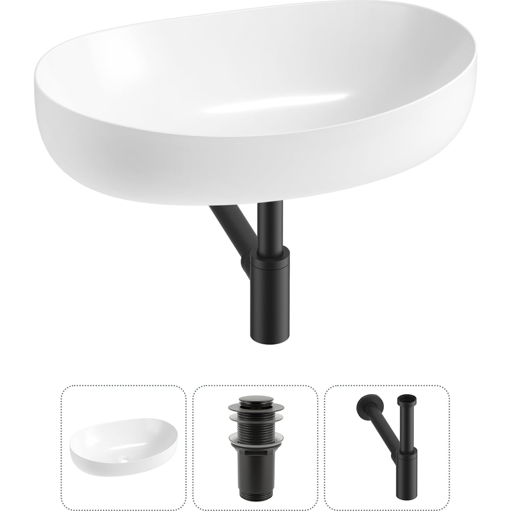 Изображение товара Комплект 3 в 1 Lavinia Boho Bathroom Sink накладная раковина 63x42 см белая
