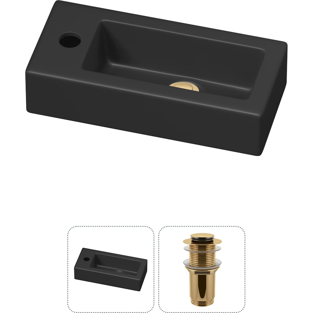 Изображение товара Комплект 2 в 1 Wellsee Bathroom Sink накладная/подвесная раковина 37x18 см