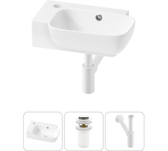 Изображение товара Комплект 3 в 1 Wellsee Bathroom Sink накладная/подвесная раковина 40x24 см, состоит 20216392R