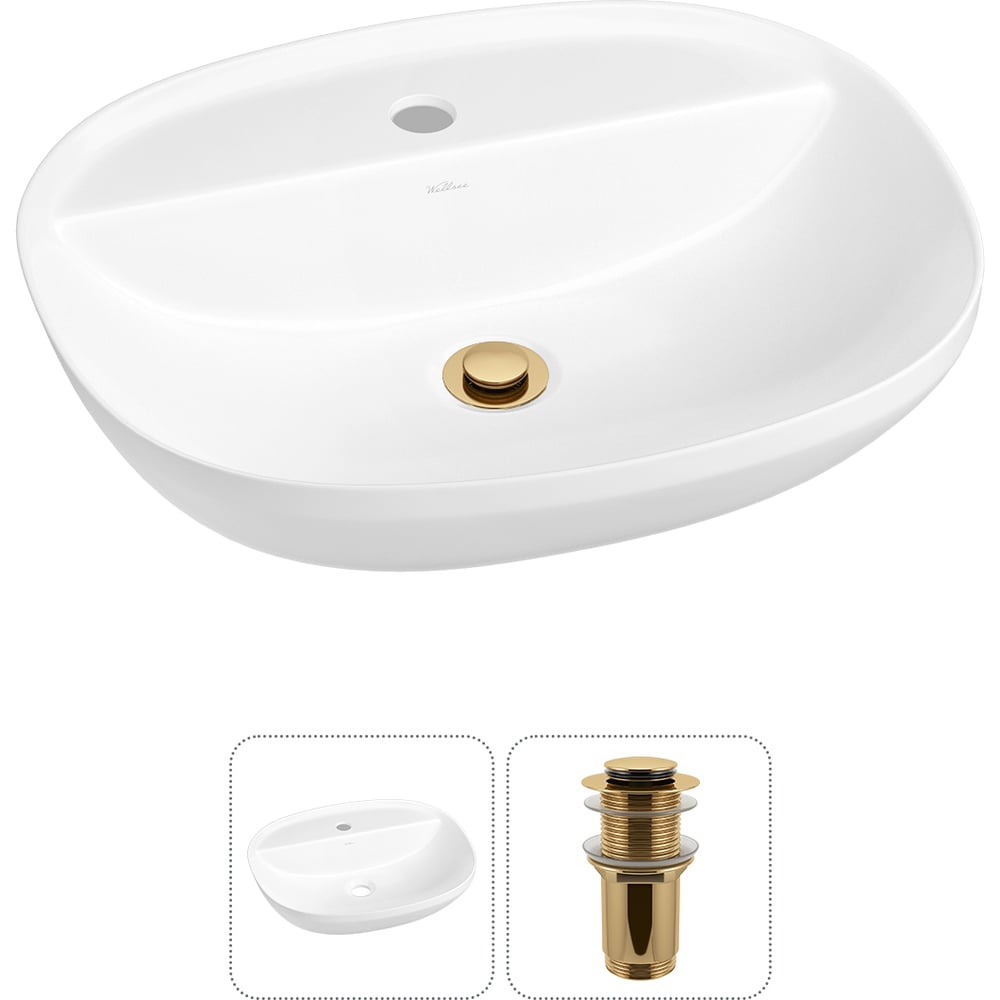 Изображение товара Набор 2 в 1 Wellsee Cute Twin R накладная раковина 50x42 см, состоит из 3184020 20213340R