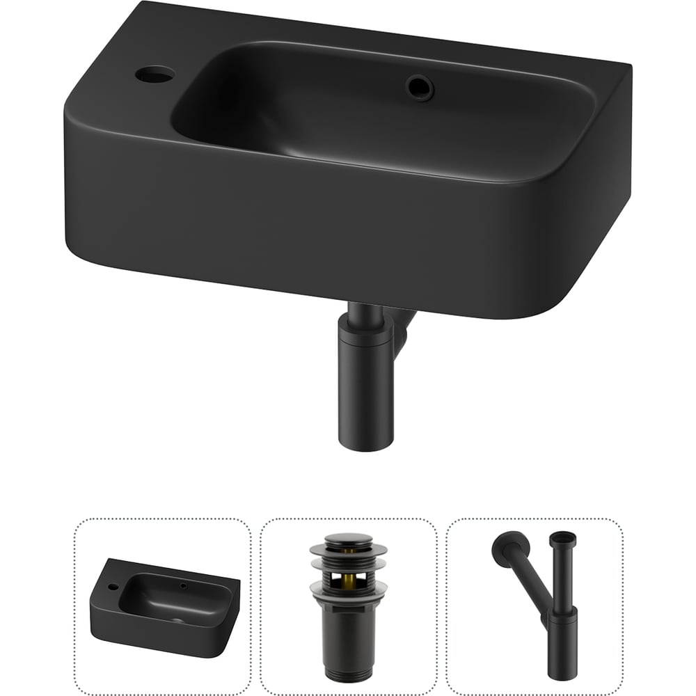 Изображение товара Комплект 3 в 1 Wellsee Bathroom Sink накладная/подвесная раковина 45x27 см, состоит 20216489R