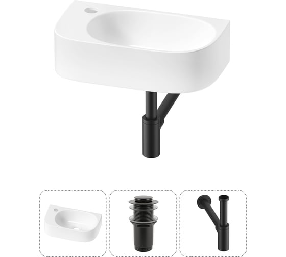 Изображение товара Комплект 3 в 1 Wellsee Bathroom Sink накладная/подвесная раковина 40x22 см, состоит 20216334R