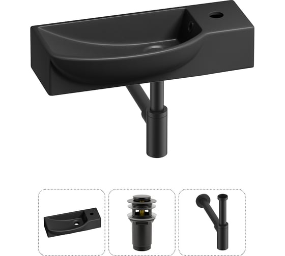 Изображение товара Комплект 3 в 1 Wellsee Bathroom Sink накладная/подвесная раковина 50x24 см, состоит 20216181R