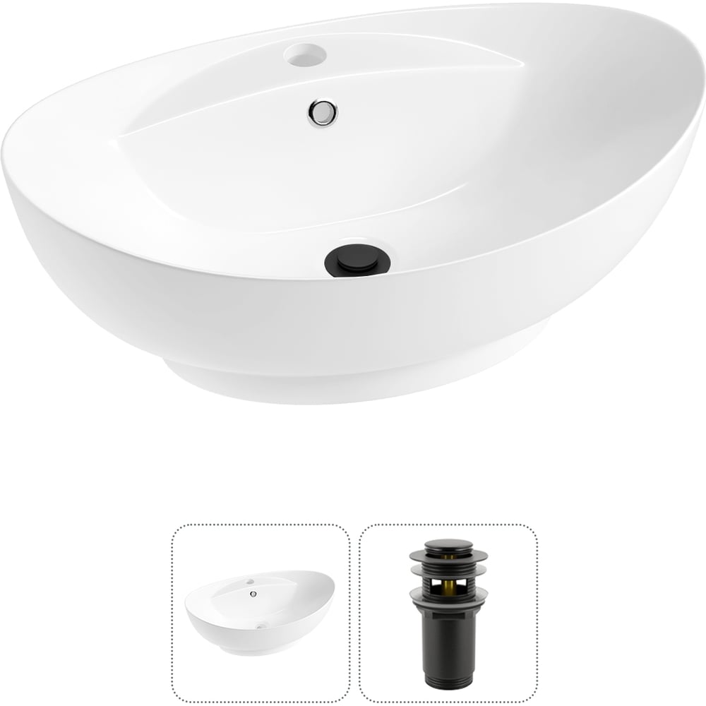 Изображение товара Комплект 2 в 1 Wellsee Bathroom Sink накладная раковина 59x39 см