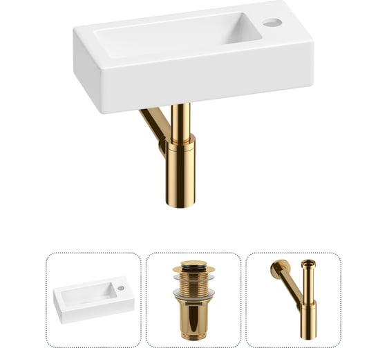 Изображение товара Комплект 3 в 1 Wellsee Bathroom Sink накладная/подвесная раковина 37x18 см, состоит 20215859R