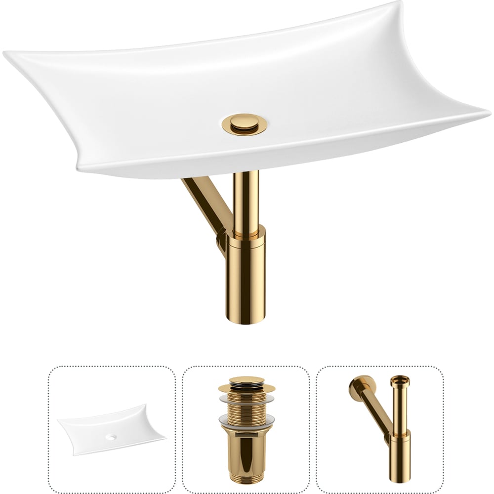 Изображение товара Комплект 3 в 1 Wellsee Bathroom Sink 59x39 см накладная раковина