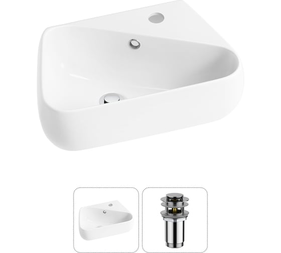 Изображение товара Комплект 2 в 1 Wellsee Bathroom Sink накладная/подвесная раковина 44x27 см, состоит 20216609R