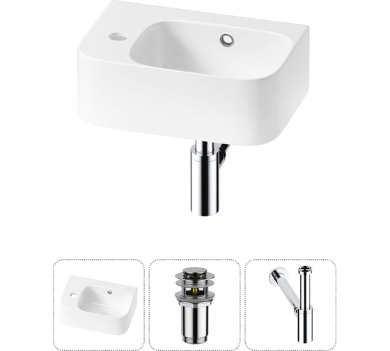 Изображение товара Комплект 3 в 1 Wellsee Bathroom Sink накладная/подвесная раковина 37x25 см, состоит 20216529R
