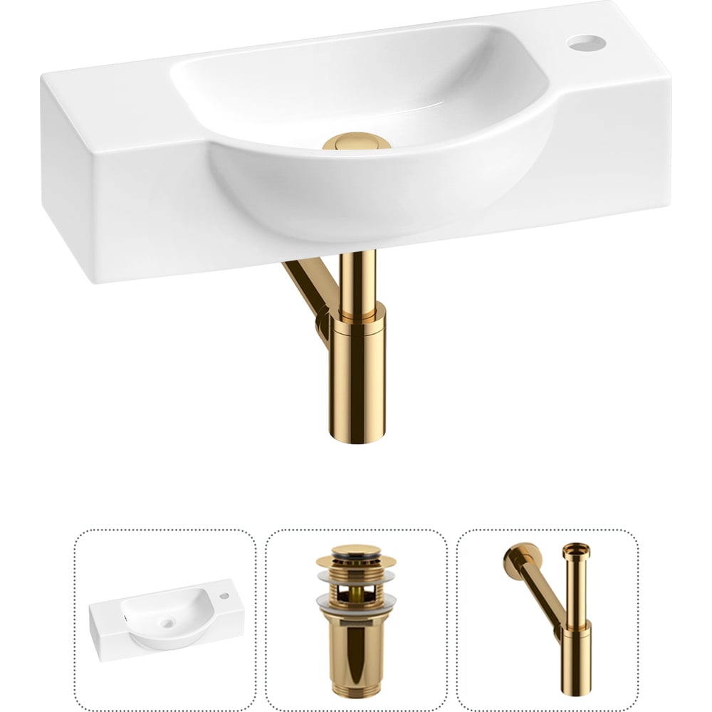 Изображение товара Комплект 3 в 1 Wellsee Bathroom Sink накладная/подвесная раковина 53x25 см, состоит 20216223R