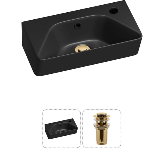 Изображение товара Комплект 2 в 1 Wellsee Bathroom Sink накладная/подвесная раковина 40x22 см, состоит 20216431R