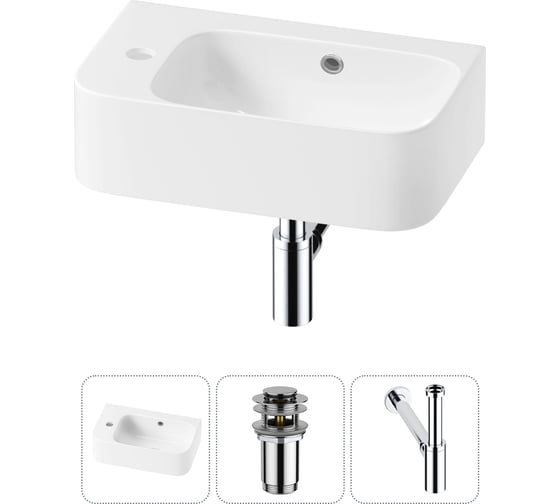 Изображение товара Комплект 3 в 1 Wellsee Bathroom Sink накладная/подвесная раковина 45x27 см, состоит 20216473R