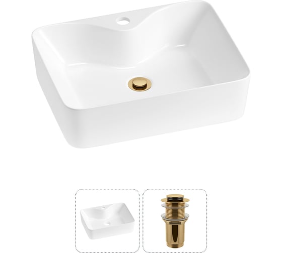 Изображение товара Комплект 2 в 1 Wellsee Bathroom Sink накладная раковина 48x37 см, состоит из 3331110 20215257R