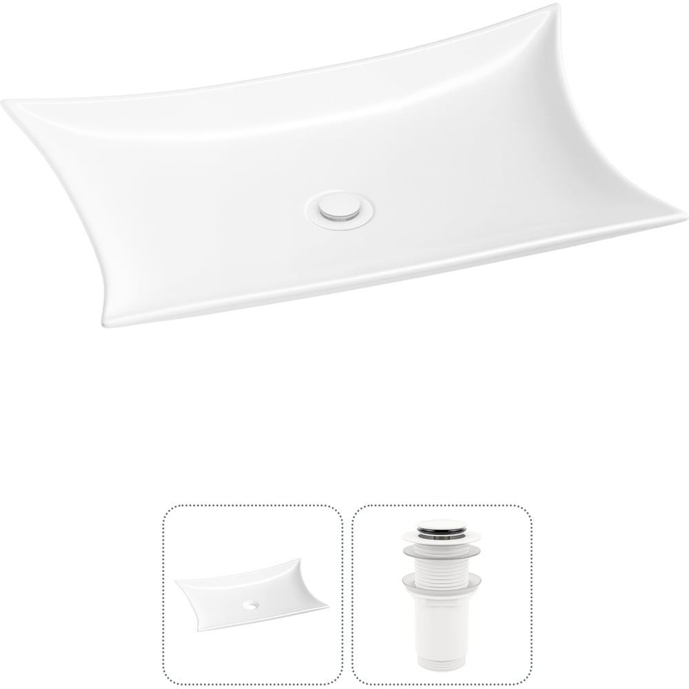 Изображение товара Комплект 2 в 1 Wellsee Bathroom Sink накладная раковина 59x39 см, состоит из 3331111 20215290R