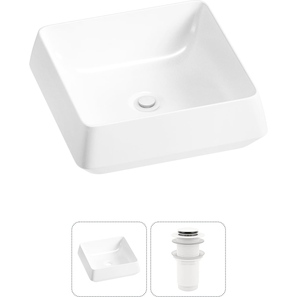 Изображение товара Wellsee накладная раковина Bathroom Sink 38x38 см белая фарфоровая современная