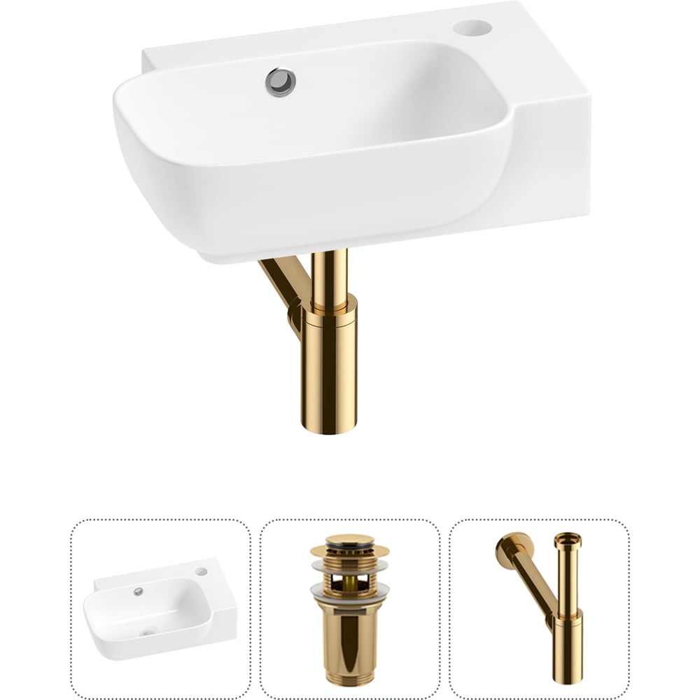 Изображение товара Комплект 3 в 1 Lavinia Boho Bathroom Sink накладная или подвесная раковина 40x24 см