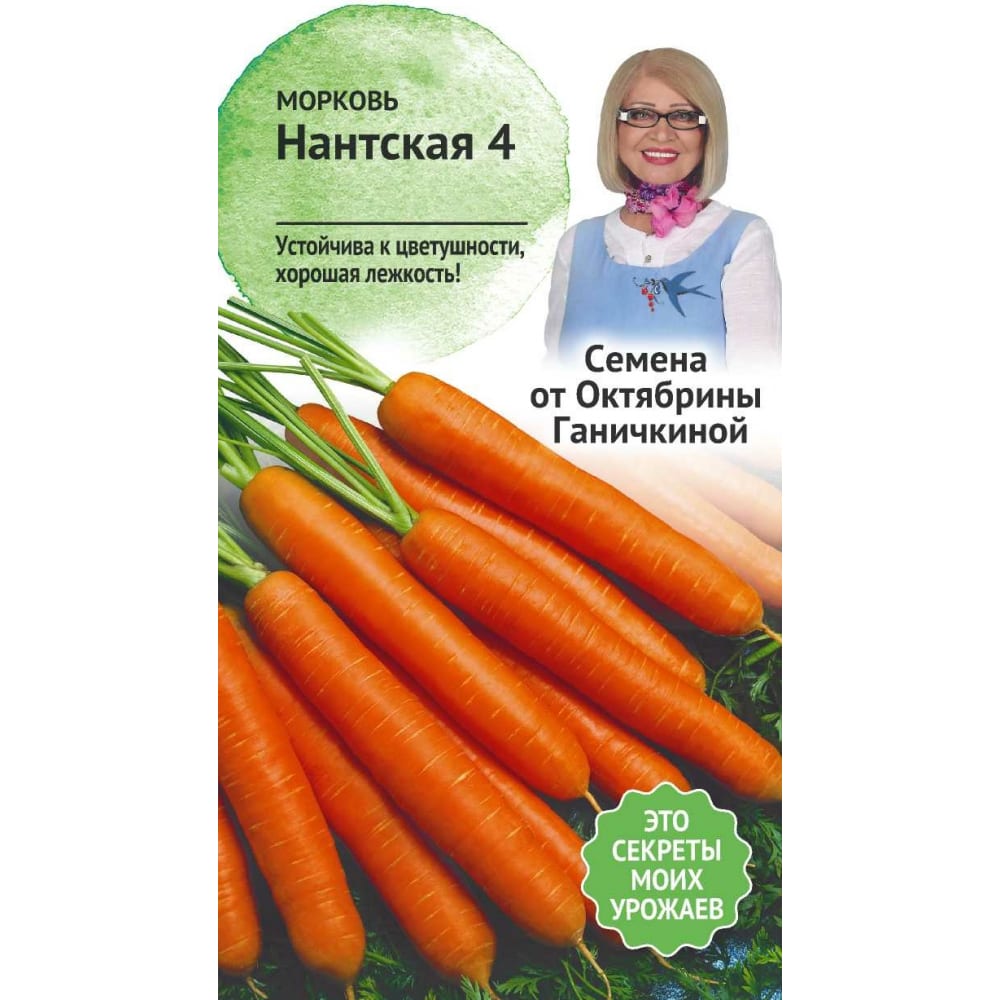 Морковь семена ОКТЯБРИНА ГАНИЧКИНА, цвет не цветет 119193 Нантская 4 - фото 1