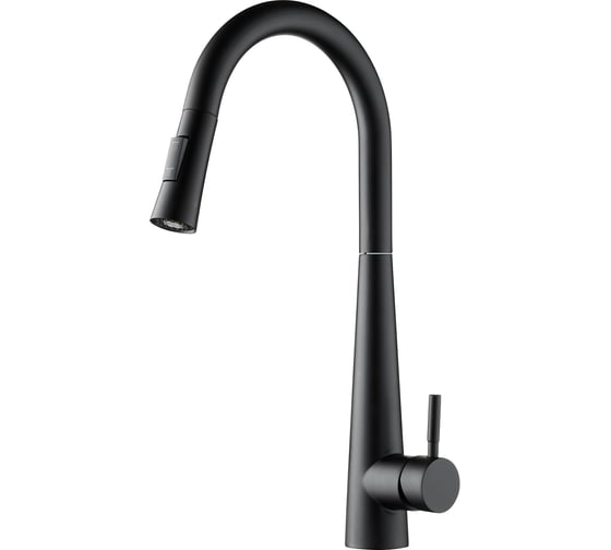 Изображение товара Смеситель для кухни с вытяжным изивом ORANGE Steel M99-007b черный 4260383690007