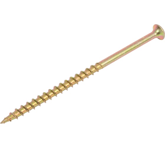 Изображение товара Саморез по дереву ЦММ желтый цинк, PH2, 4,8x100 мм, 1 кг/~113 шт. 0Т-00009374