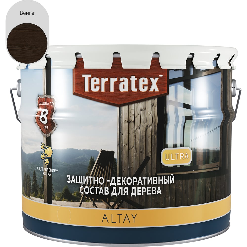 Изображение товара Деревозащитный состав ТЕРРАТЕКС ALTAY ULTRA Венге, 7.5кг