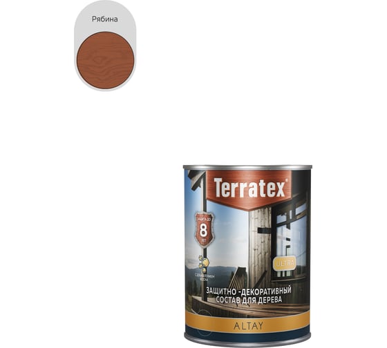 Изображение товара Деревозащитный декоративный состав ТЕРРАТЕКС ALTAY ULTRA Рябина, 0,75кг / 1л /14 ЭК000145657