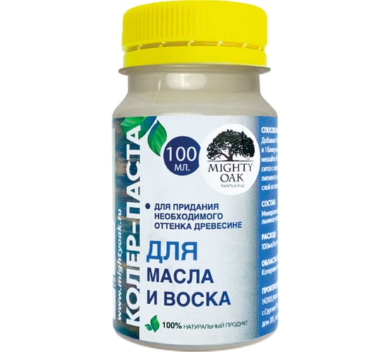 Изображение товара Колер-паста для масла и воска Mighty Oak К-60 (береза; 100 мл) MO123