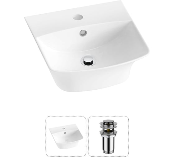 Изображение товара Комплект 2 в 1 Wellsee Lavinia Boho Bathroom Sink накладная/подвесная раковина 35x36 см 20216721R