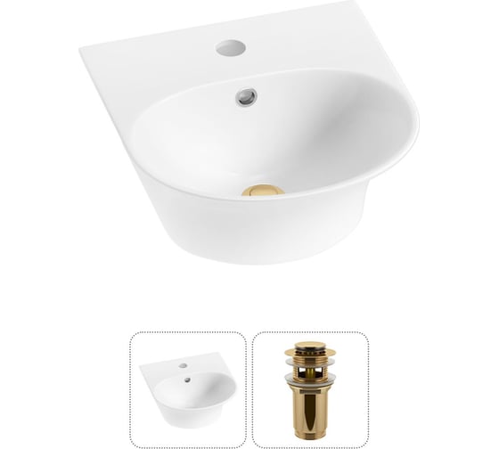 Изображение товара Комплект 2 в 1 Wellsee Lavinia Boho Bathroom Sink накладная/подвесная раковина 34x36 см 20216639R