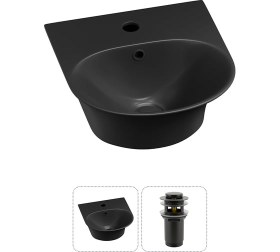 Изображение товара Комплект 2 в 1 Wellsee Lavinia Boho Bathroom Sink накладная/подвесная раковина 34x36 см 20216654R