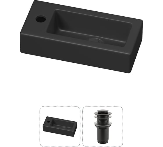 Изображение товара Комплект 2 в 1 Wellsee Lavinia Boho Bathroom Sink накладная/подвесная раковина 37x18 см 20215898R