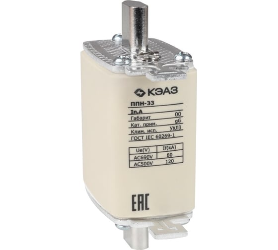 Изображение товара Вставка плавкая КЭАЗ ППН-33-X3-00-40А-УХЛ3 5шт 111355