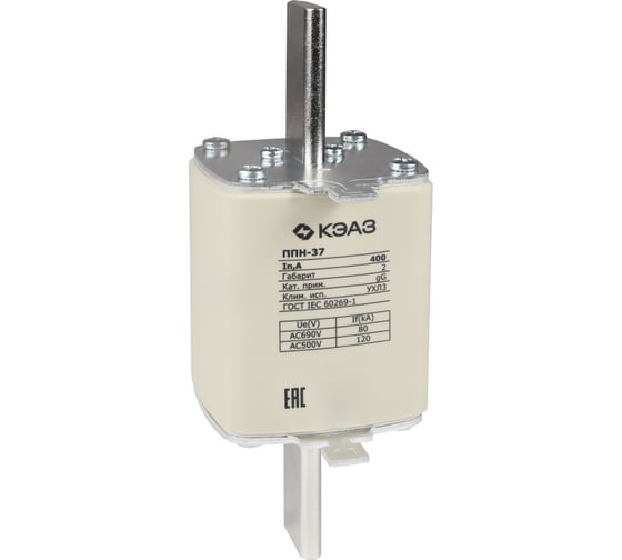 Изображение товара Вставка плавкая КЭАЗ ППН-37-X3-2-400А-УХЛ3 111390