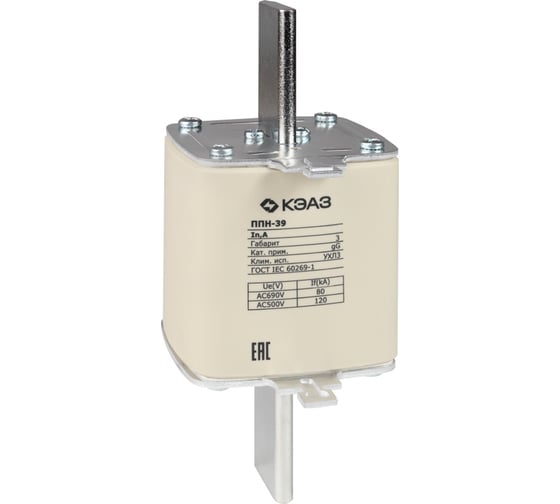 Изображение товара Вставка плавкая КЭАЗ ППН-39-X3-3-200А-УХЛ3 111396